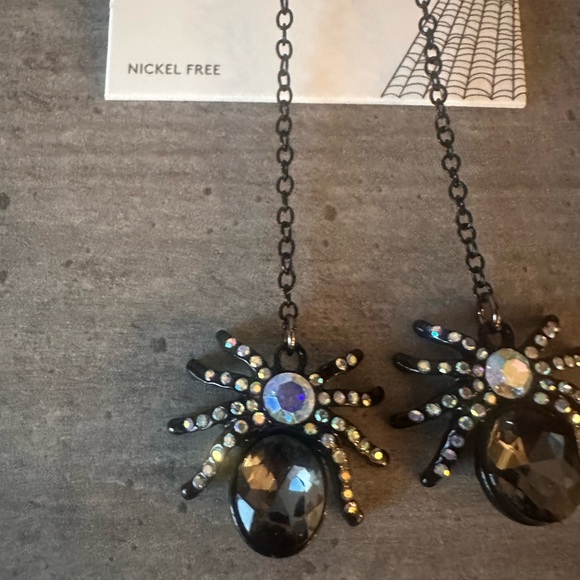 Leith Halloween Black and Silver Linear Crystal Dangle
Spider Drop Earrings - Picture 5 of 6